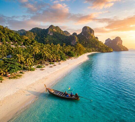 Longtail Boot am Strand von Koh Samui - Beste Ausflüge